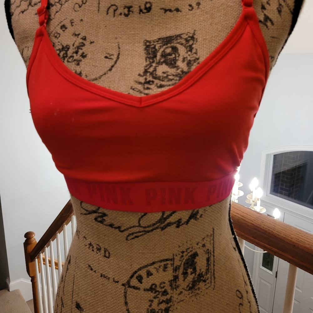 PINK Victoria's Secret Red Sports Bra Sz M